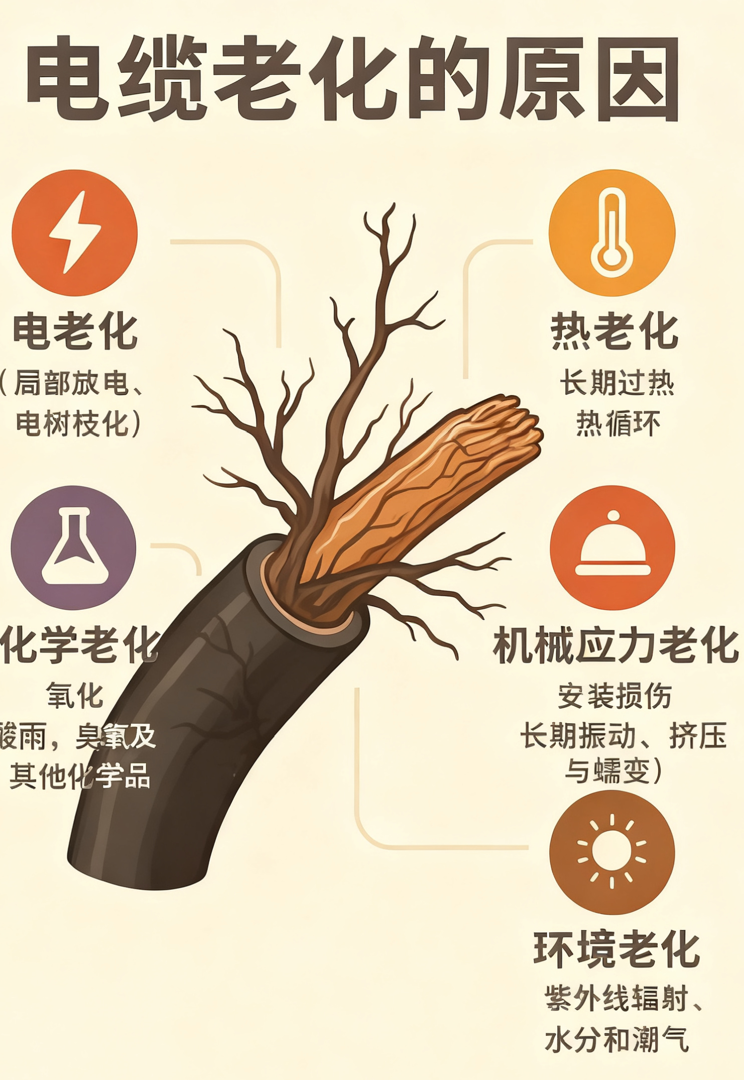 电缆绝缘层为什么会老化？？？五个最常见的原因